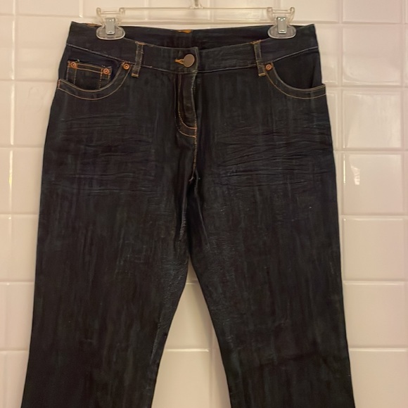 INC 5 pockets jeans, size 4. Dark blue. Zippered hems. Straight legs. - Picture 13 of 15